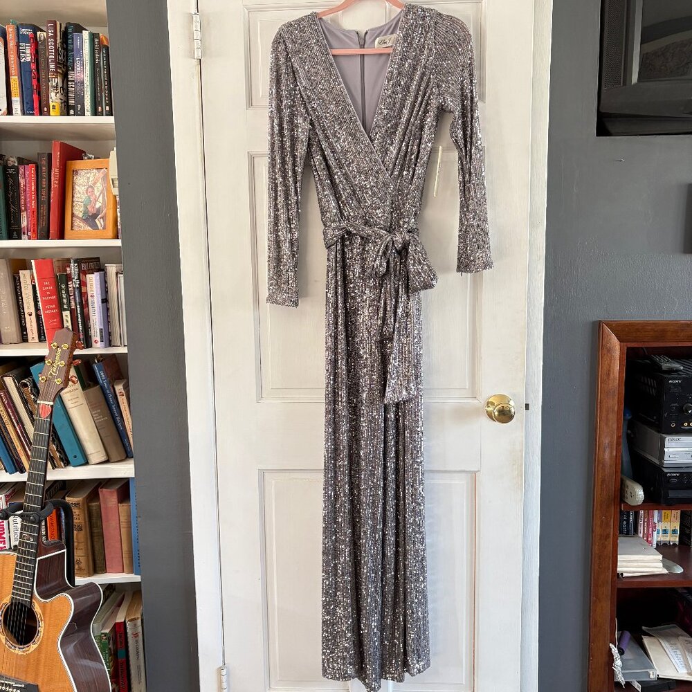 NWT Sequined Wrap Jumpsuit